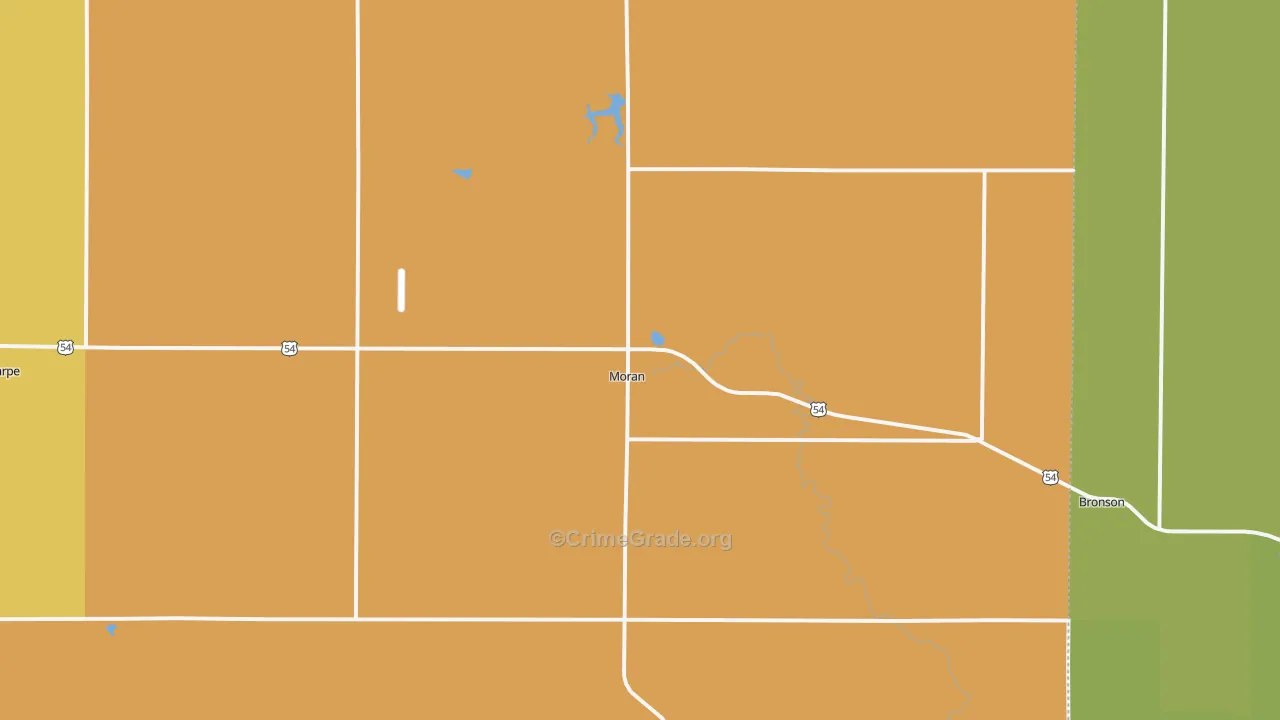 Moran, KS Map of Murder Rates