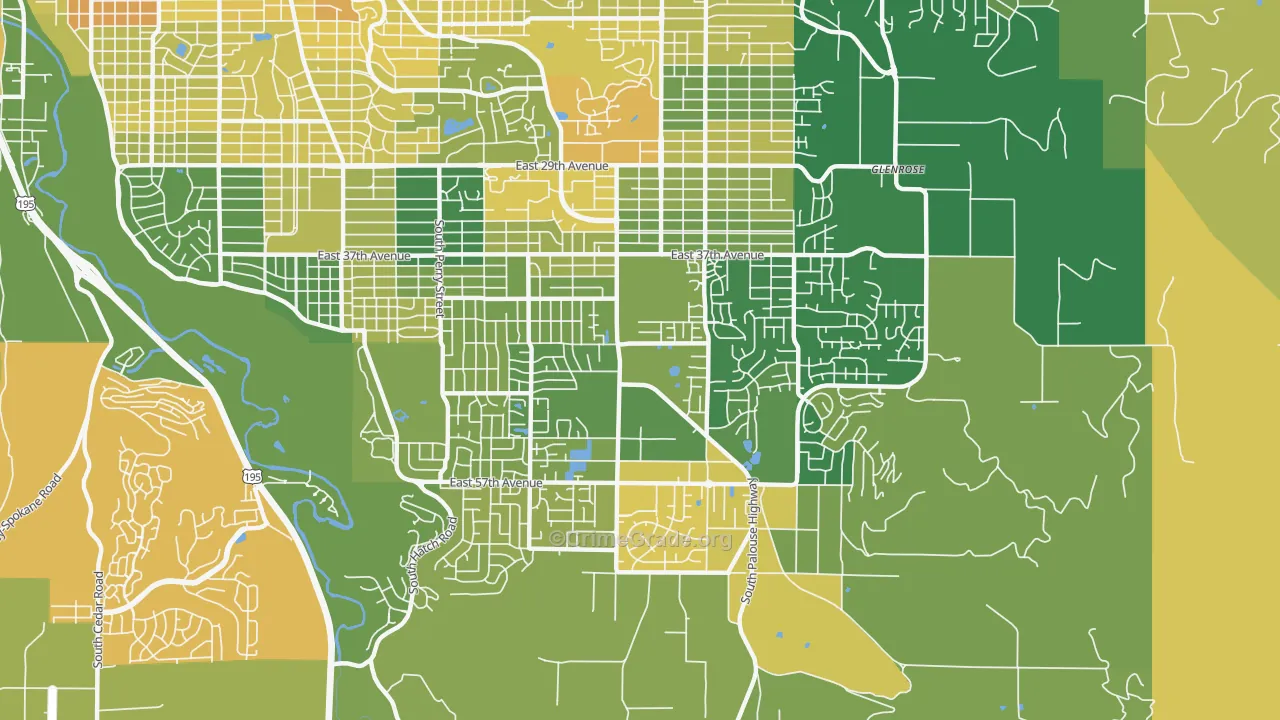 Moran Prairie, Spokane, WA Map of Murder Rates