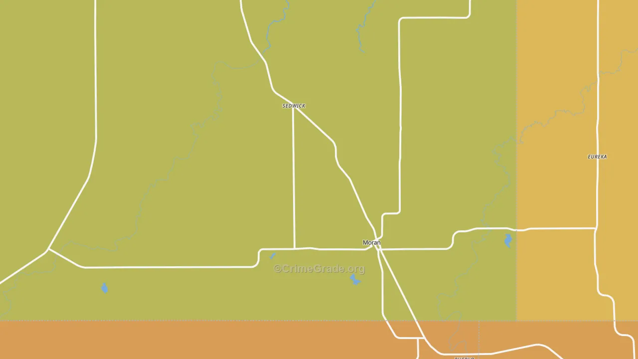 Moran, TX Map of Murder Rates