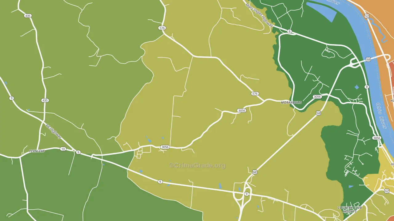 Moranburg, KY Map of Murder Rates
