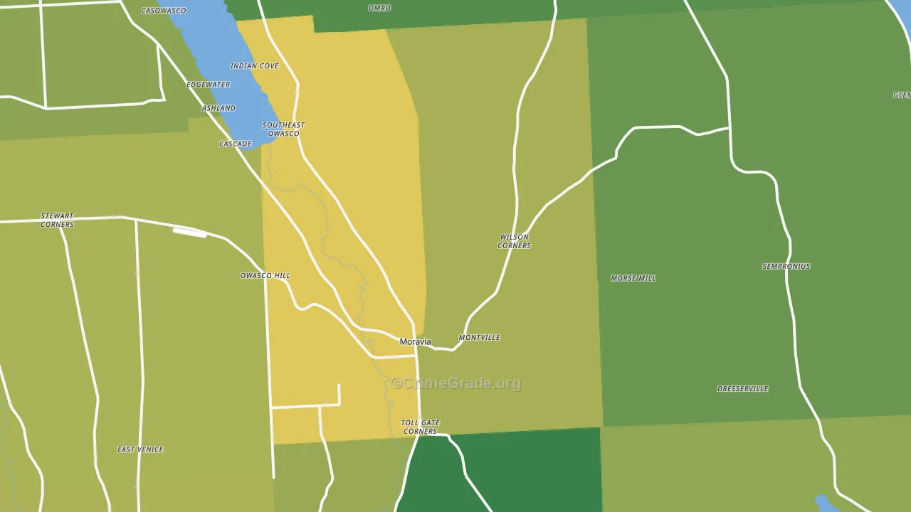 Moravia, NY Map of Murder Rates