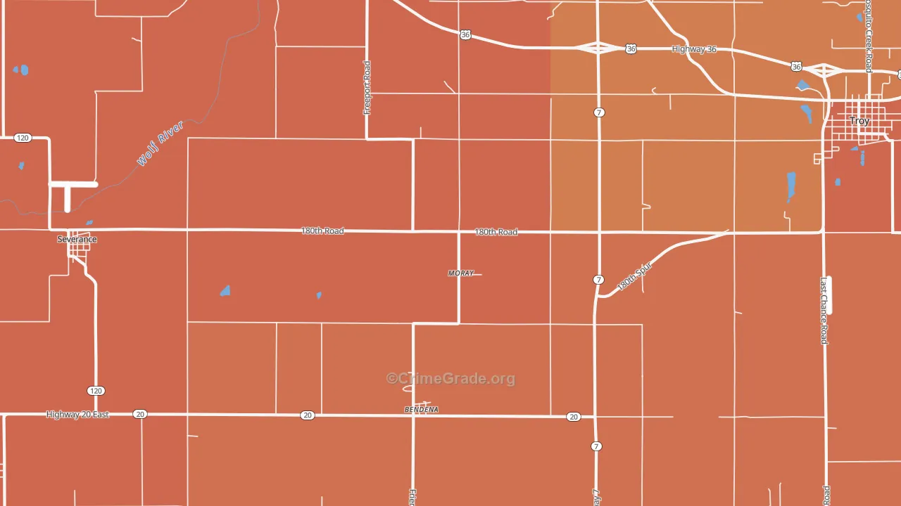 Moray, KS Map of Murder Rates