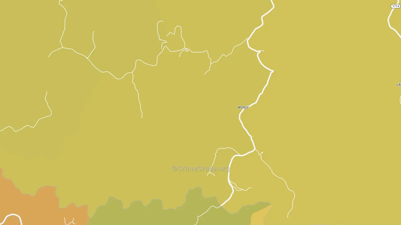 Moree, KY Map of Murder Rates