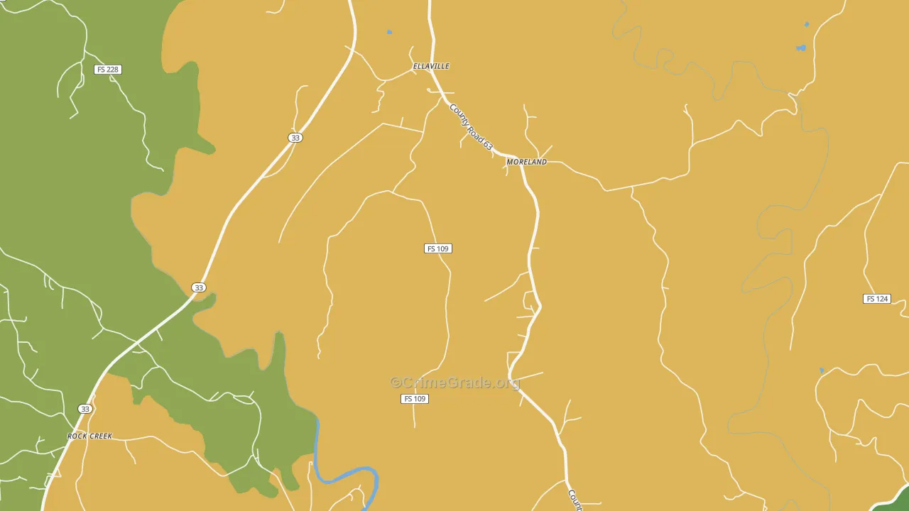 Moreland, AL Map of Murder Rates