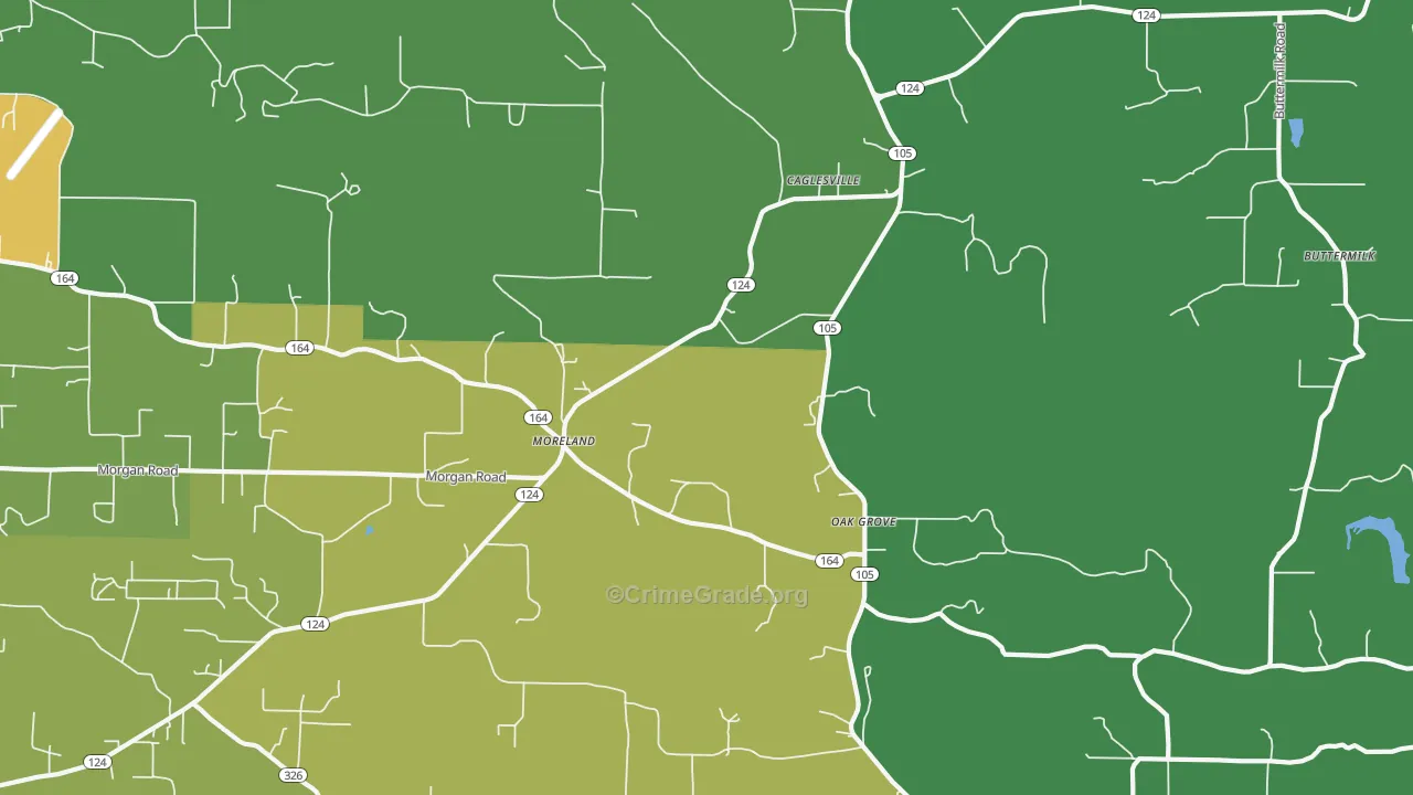 Moreland, AR Map of Murder Rates