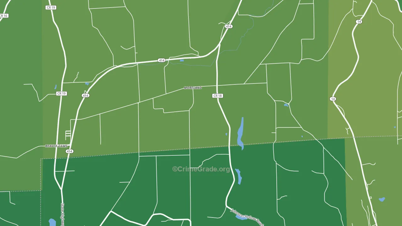 Moreland, NY Map of Murder Rates
