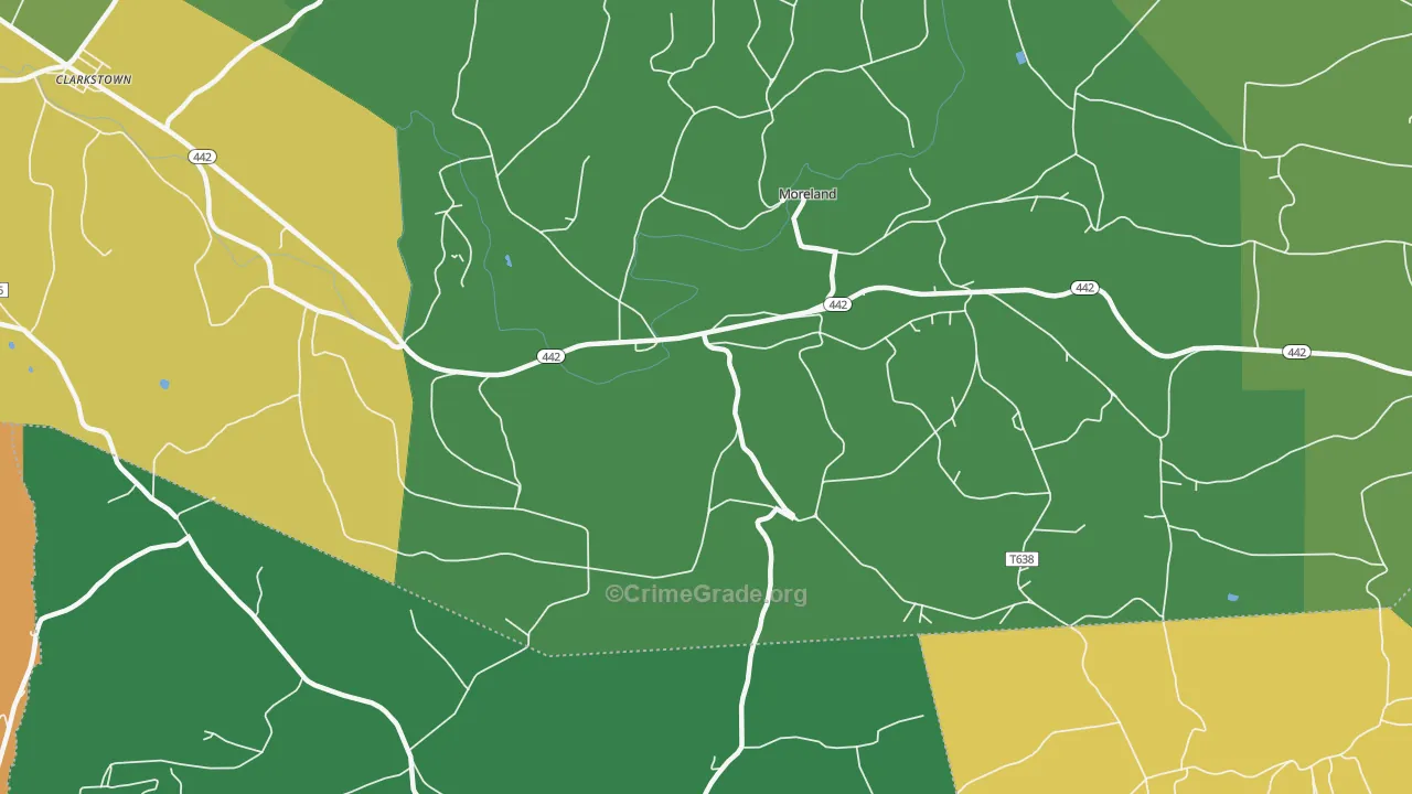 Moreland, PA Map of Murder Rates
