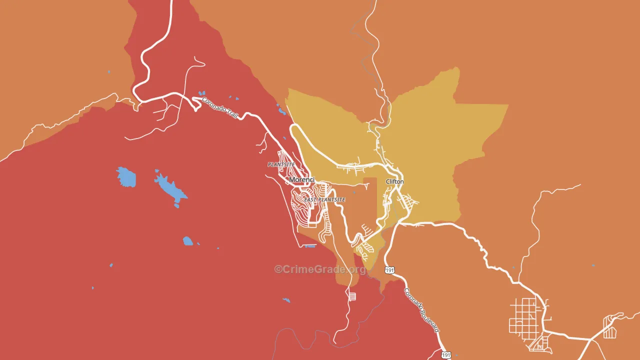 Morenci, AZ Map of Murder Rates