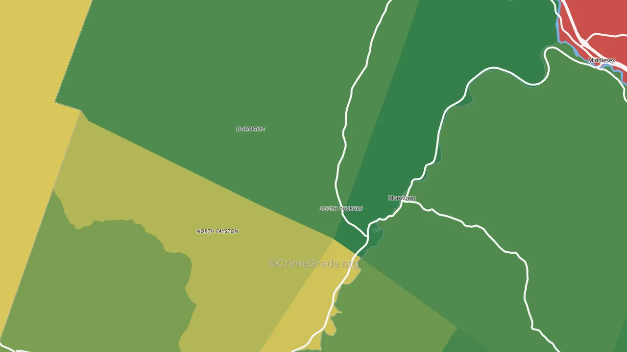 Moretown, VT Map of Murder Rates