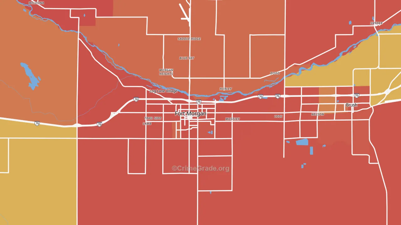 Morgan County, CO Map of Murder Rates