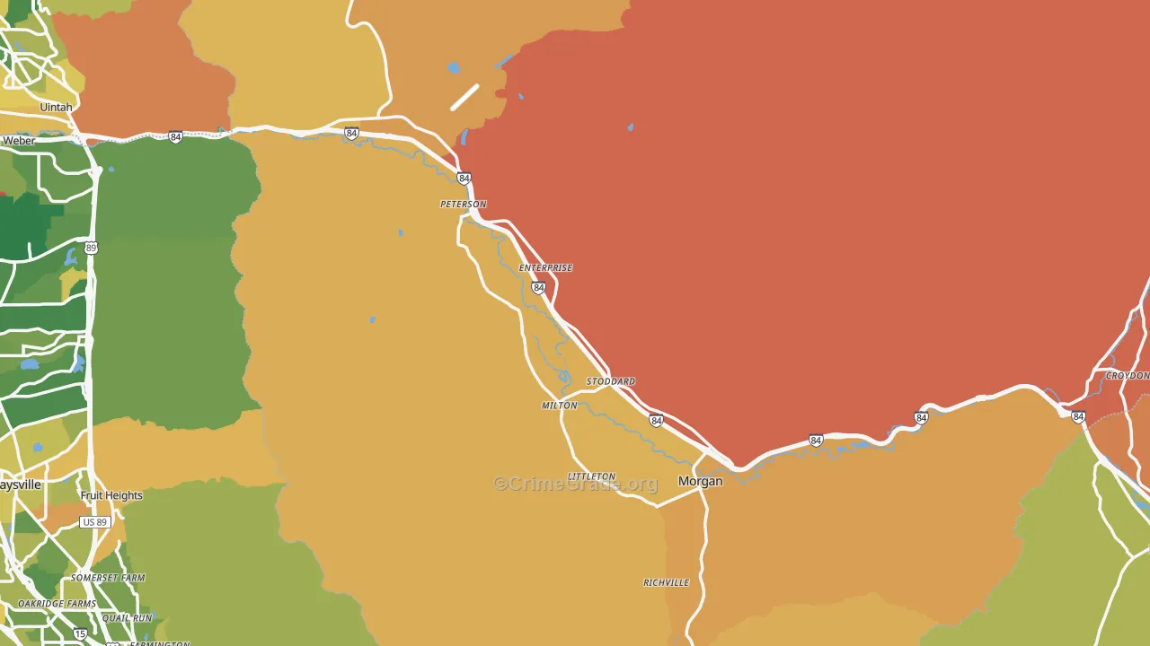 Morgan County, UT Map of Murder Rates