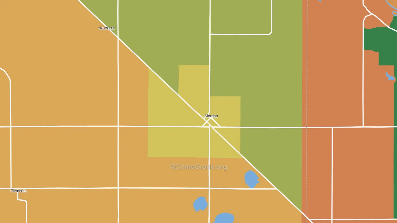 Morgan, MN Map of Murder Rates