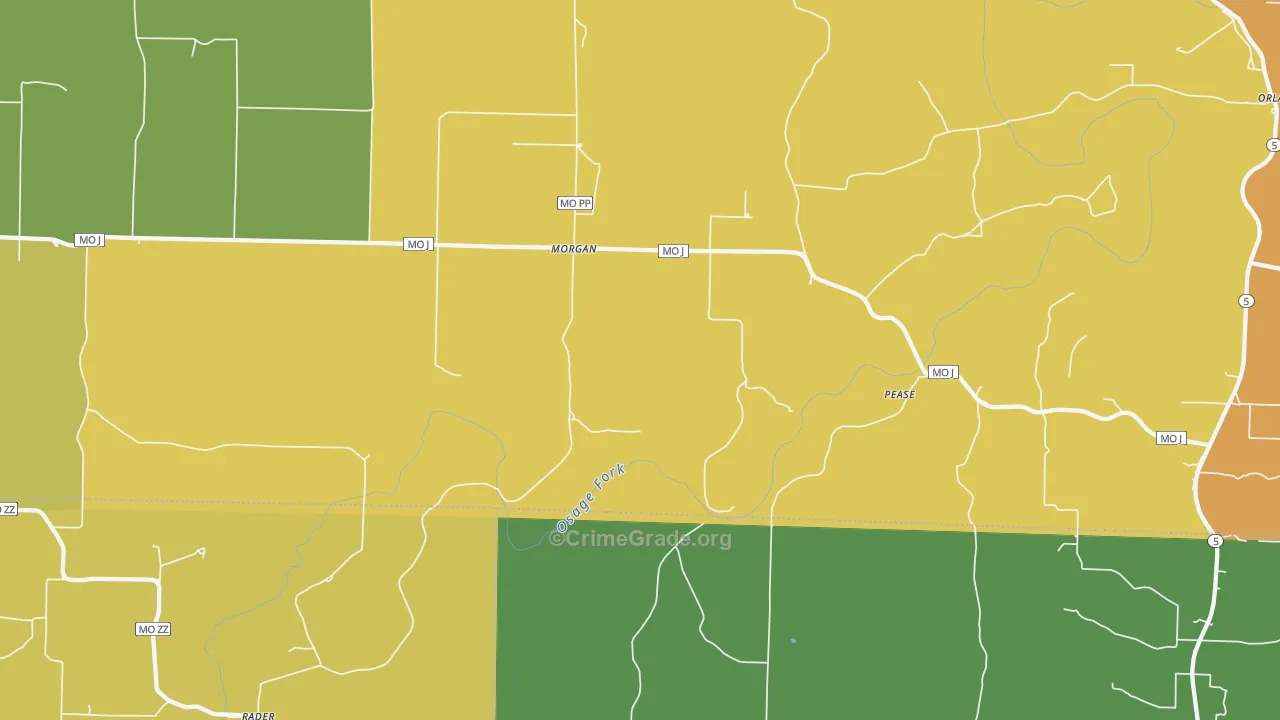 Morgan, MO Map of Murder Rates