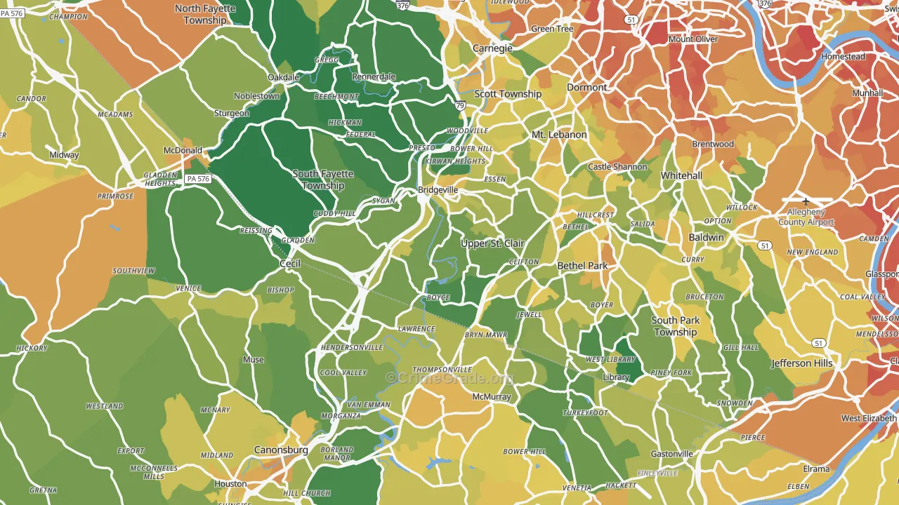 Morgan, PA Map of Murder Rates