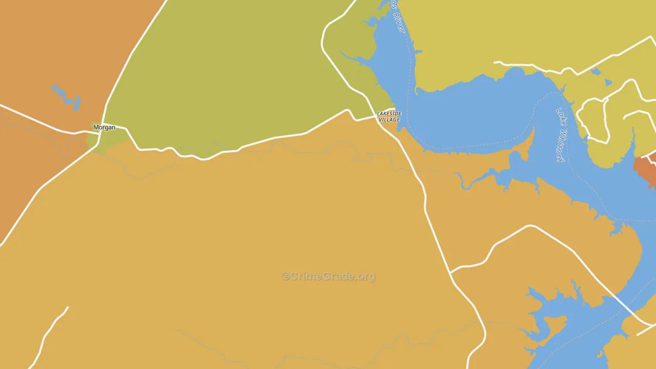 Morgan, TX Map of Murder Rates