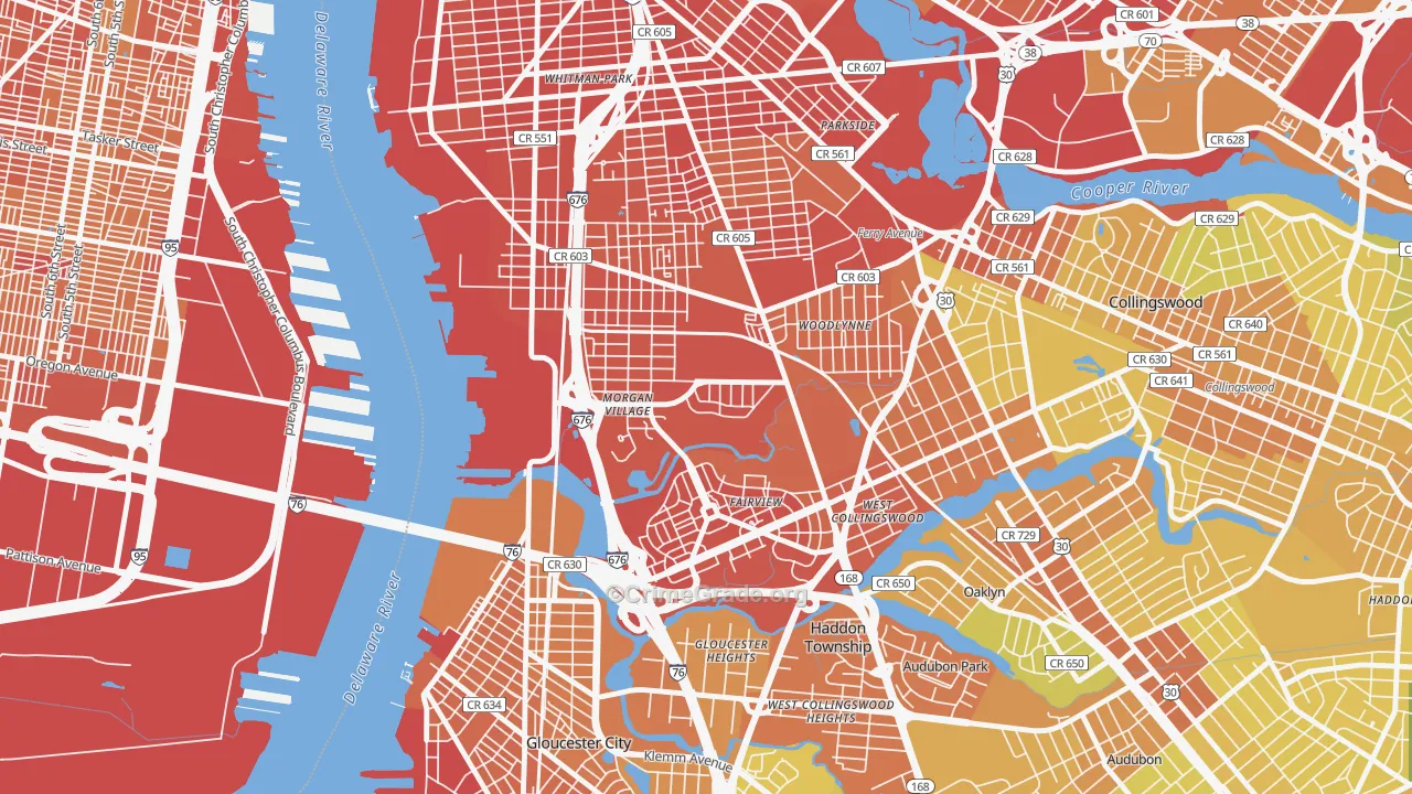 Morgan Village, Camden, NJ Map of Murder Rates