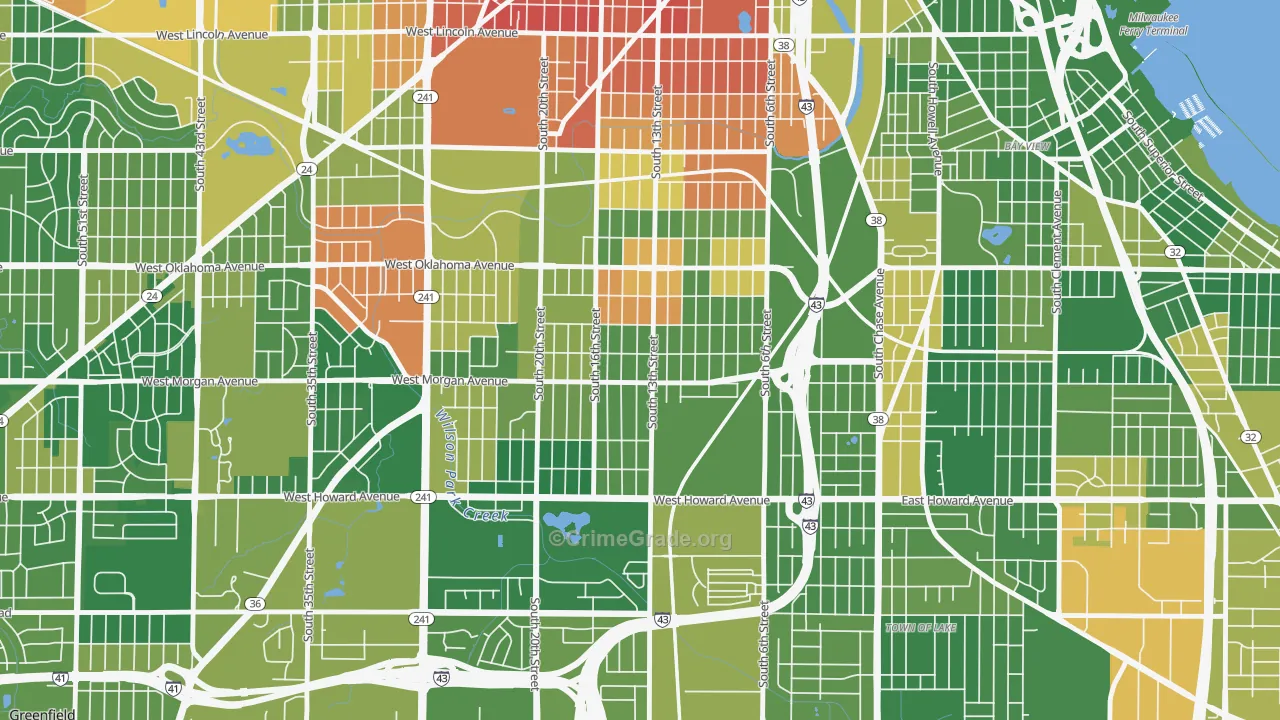 Morgandale, Milwaukee, WI Map of Murder Rates