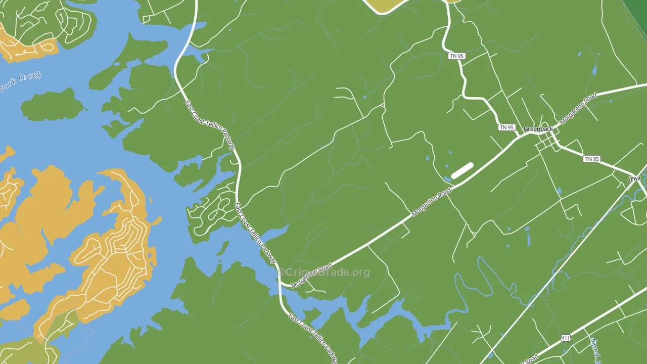 Morganton, TN Map of Murder Rates