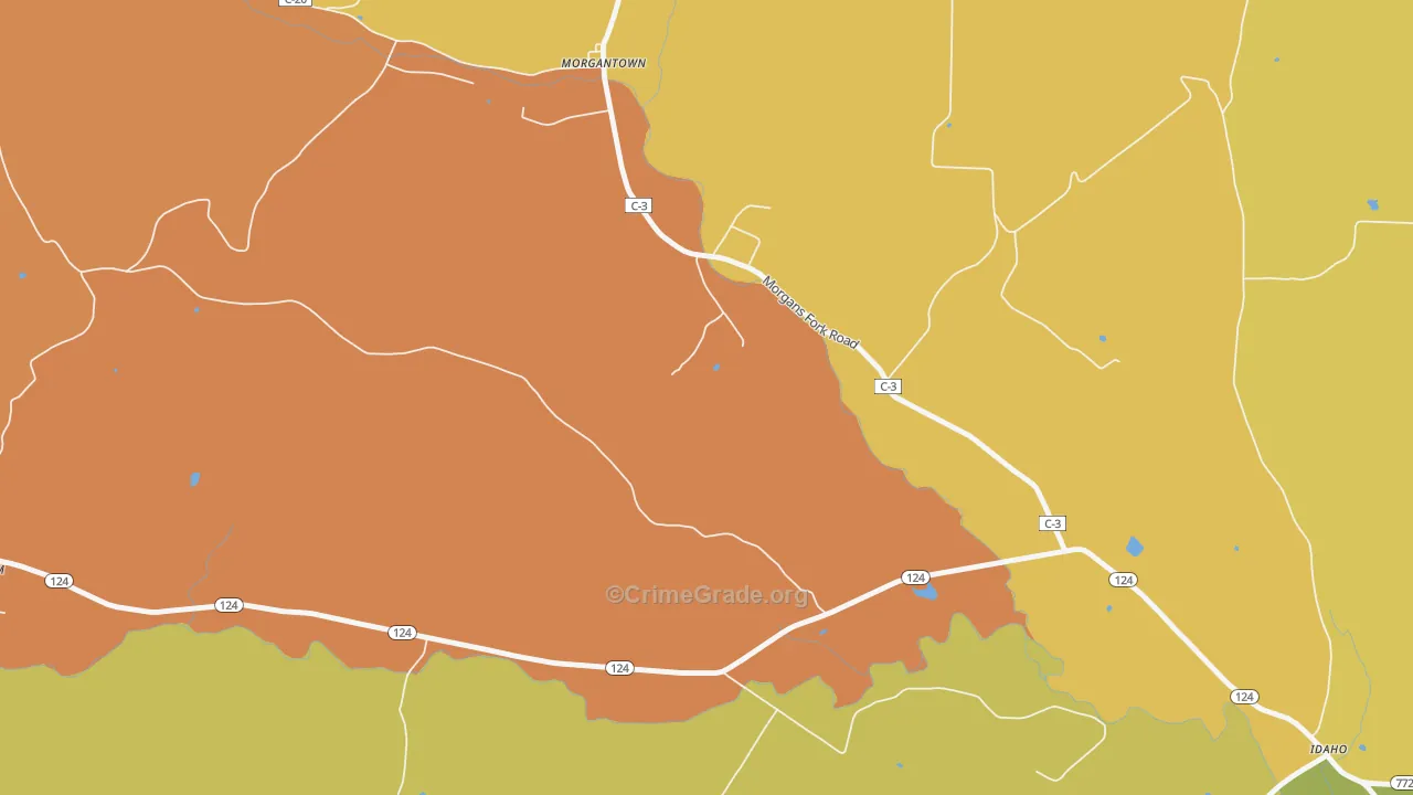 Morgantown, OH Map of Murder Rates