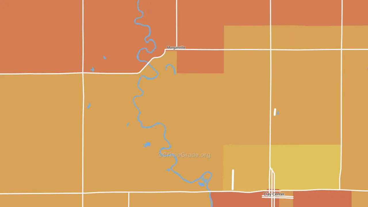 Morganville, KS Map of Murder Rates