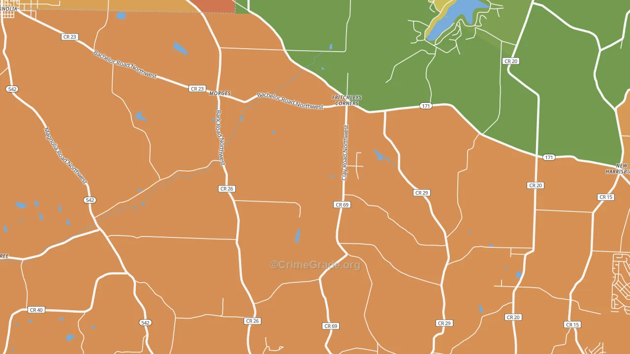 Morges, OH Map of Murder Rates