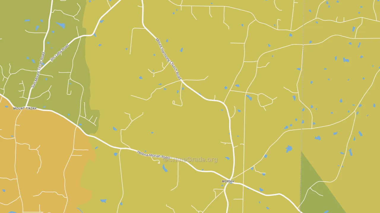 Moriah, NC Map of Murder Rates