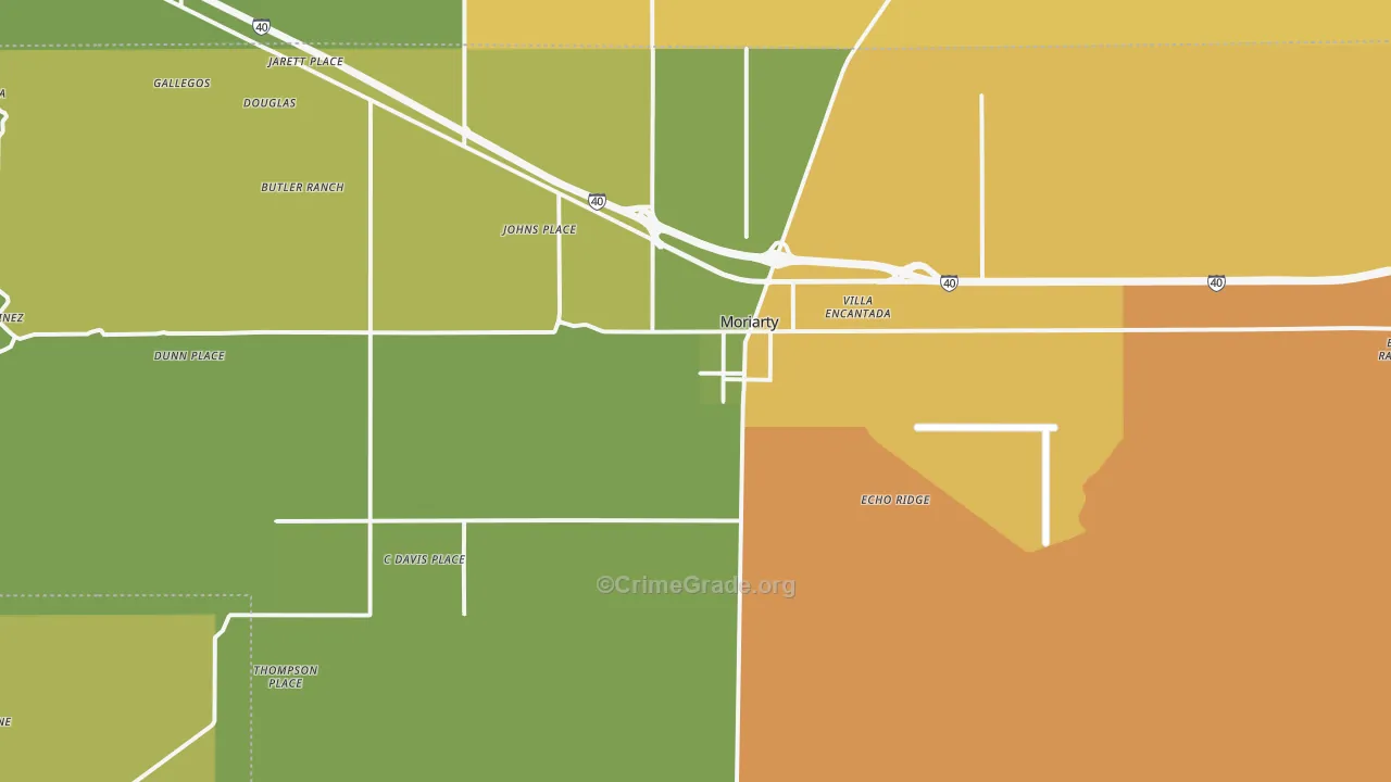 Moriarty, NM Map of Murder Rates