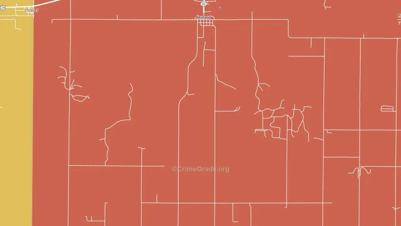 Morland, KS Map of Murder Rates