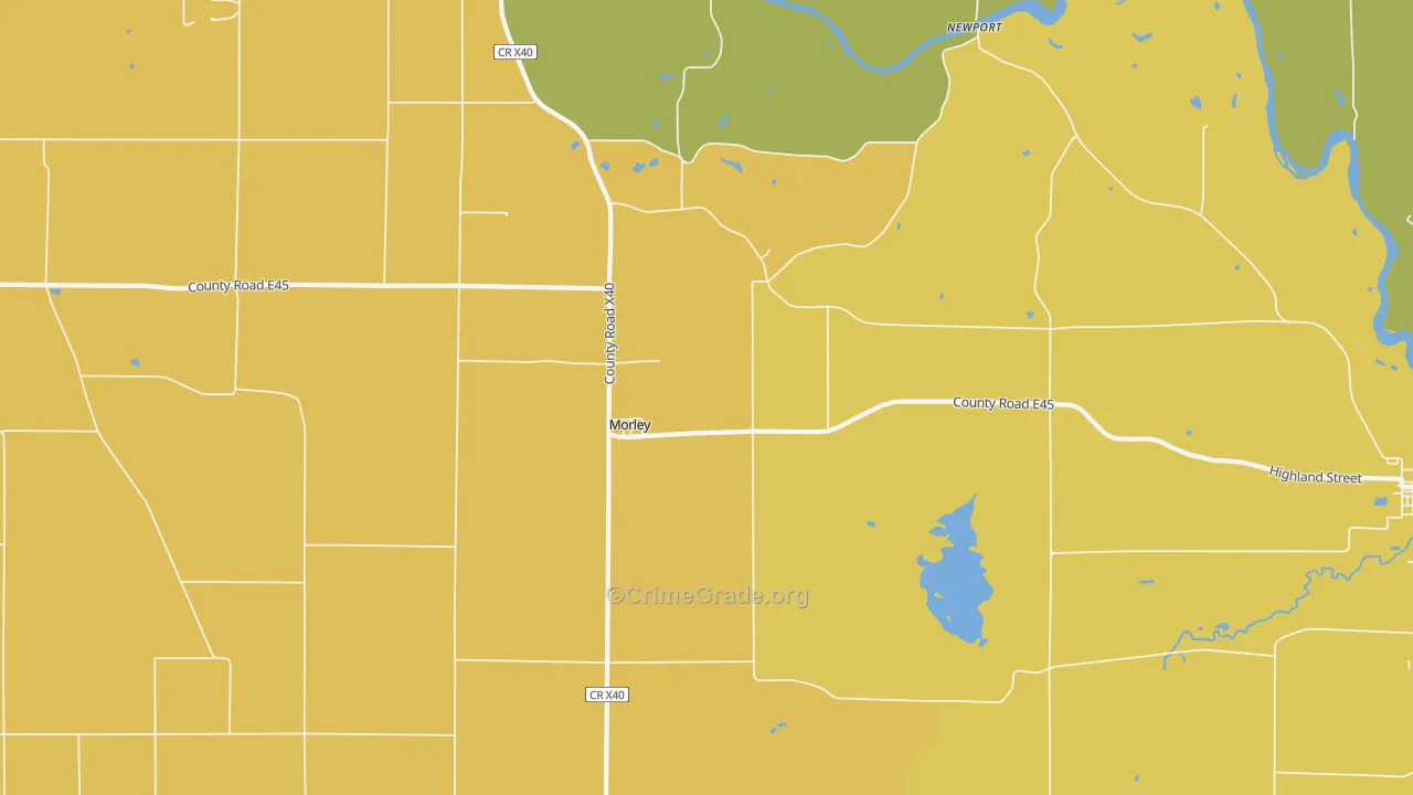 Morley, IA Map of Murder Rates