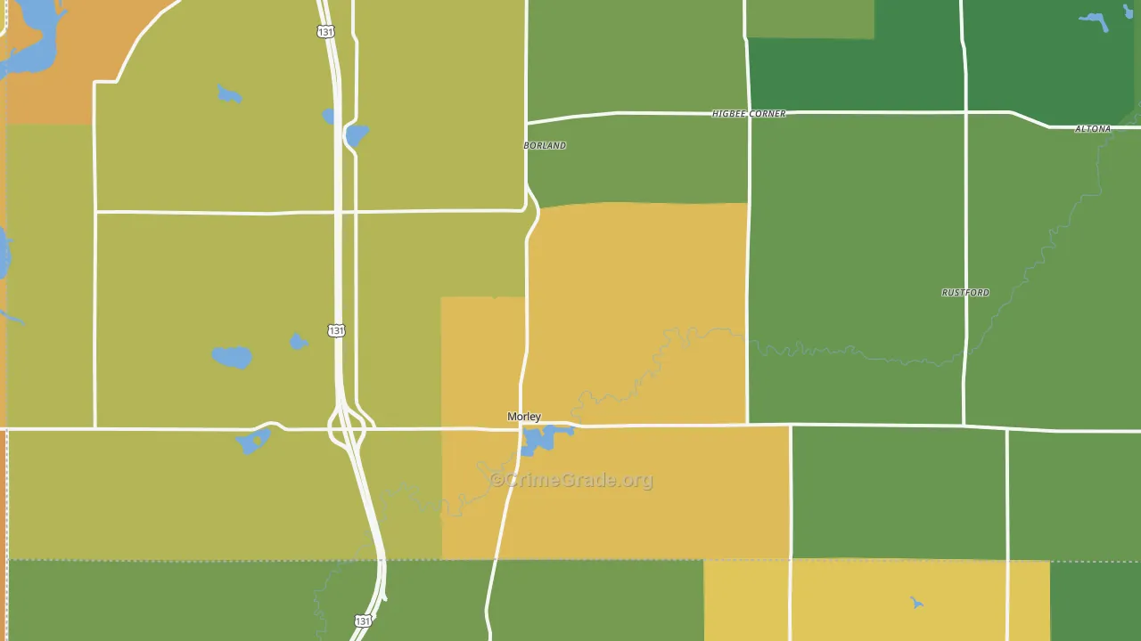 Morley, MI Map of Murder Rates