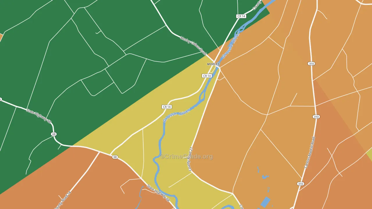 Morley, NY Map of Murder Rates
