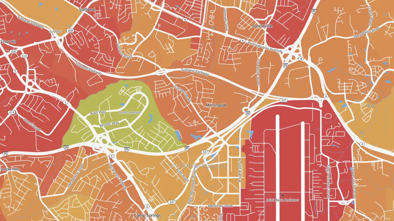 Morningside, MD Map of Murder Rates