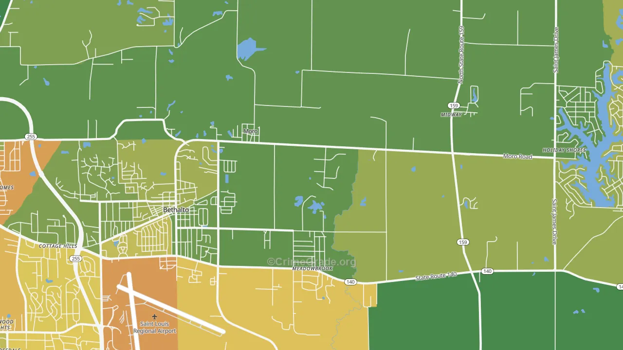 Moro, IL Map of Murder Rates