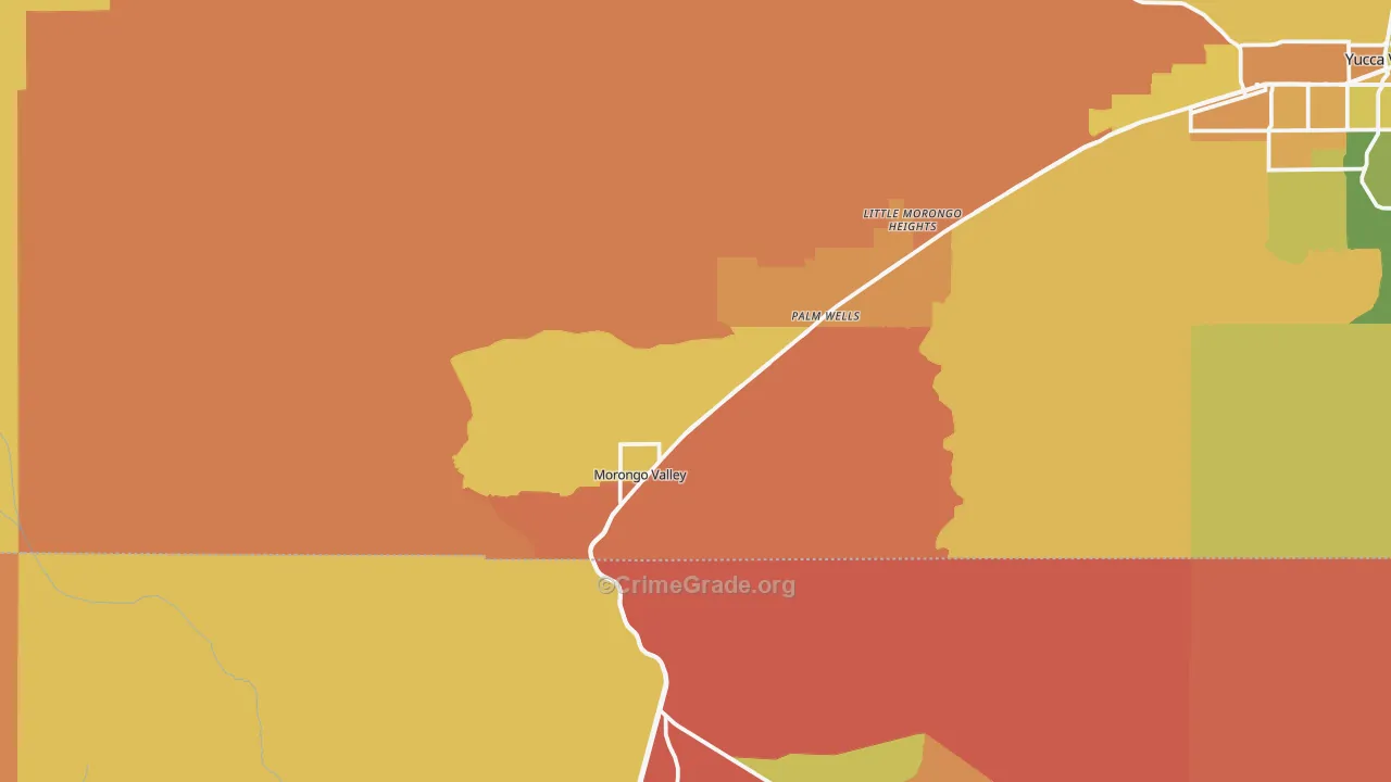 Morongo Valley, CA Map of Murder Rates