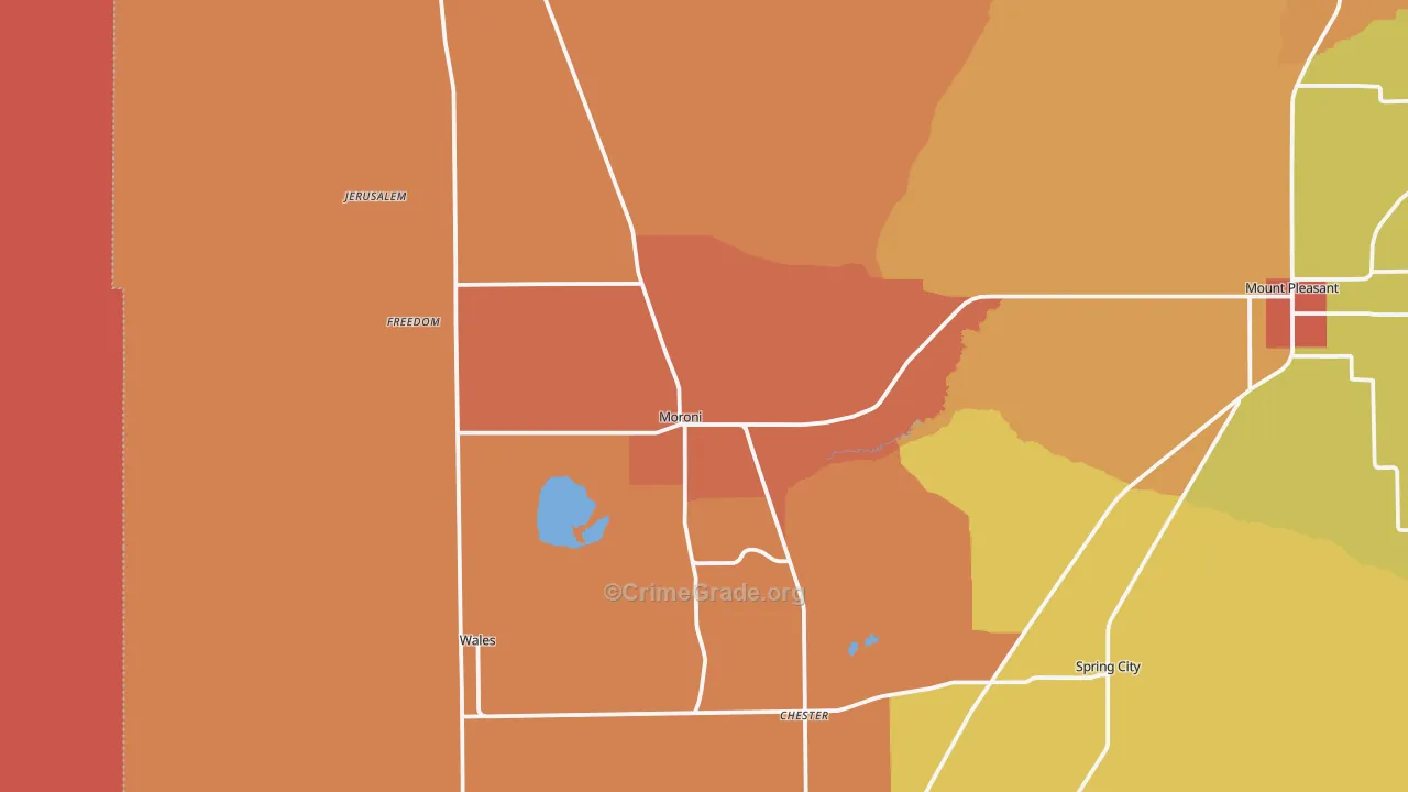 Moroni, UT Map of Murder Rates
