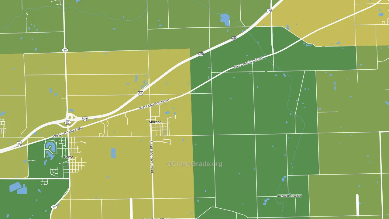 Morrice, MI Map of Murder Rates