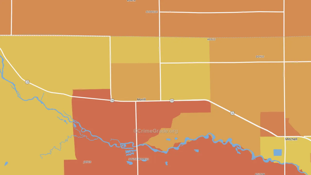 Morrill, NE Map of Murder Rates