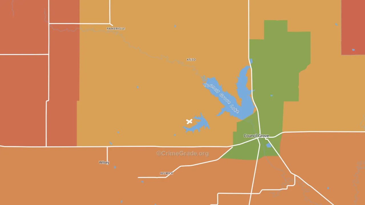 Morris County, KS Map of Murder Rates