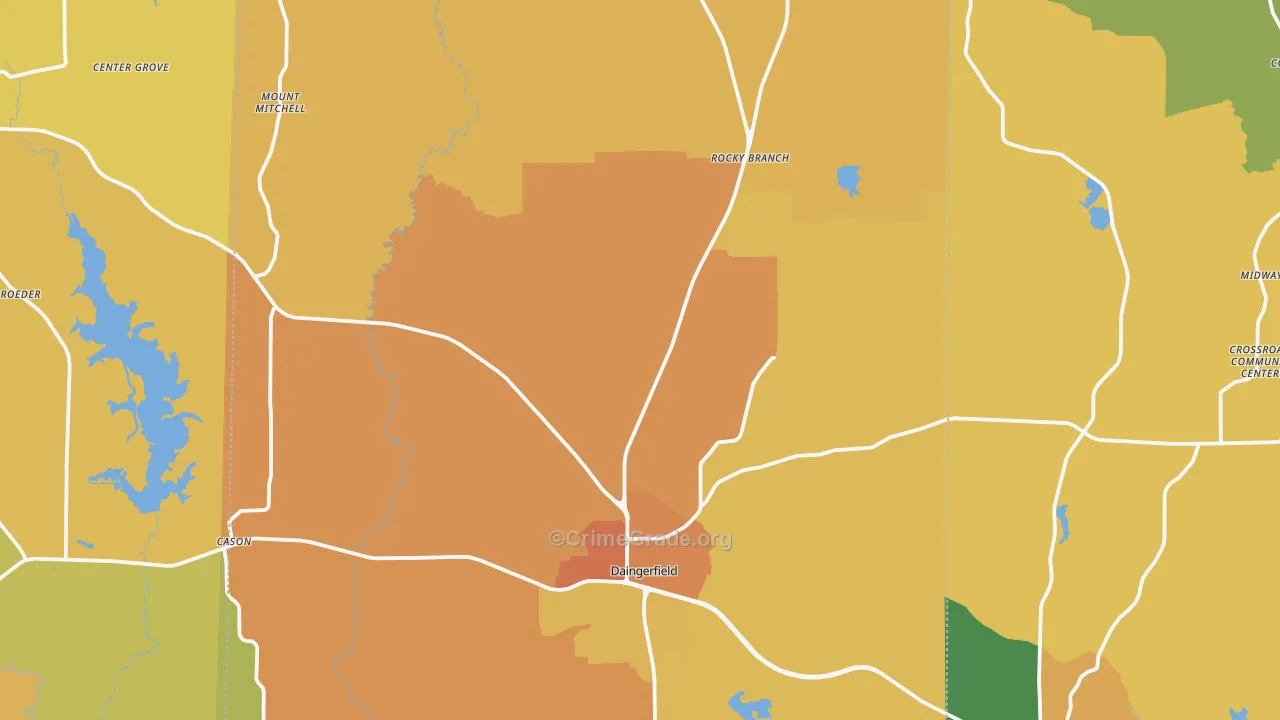 Morris County, TX Map of Murder Rates