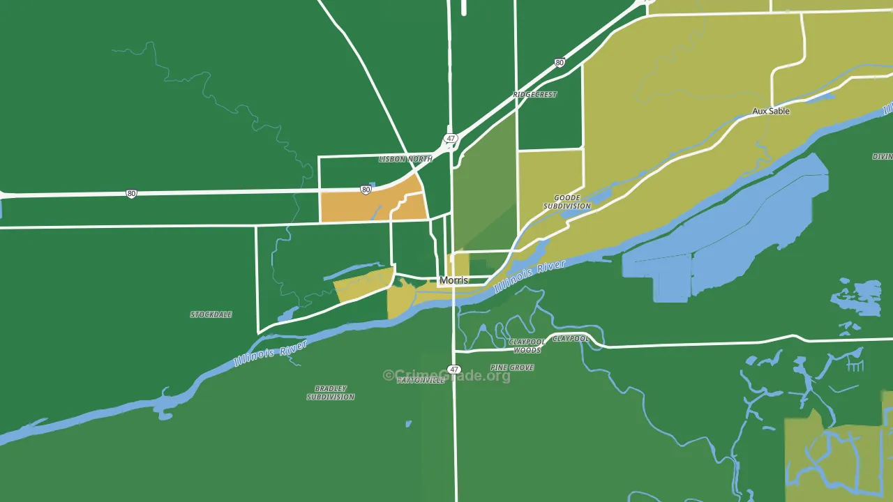 Morris, IL Map of Murder Rates