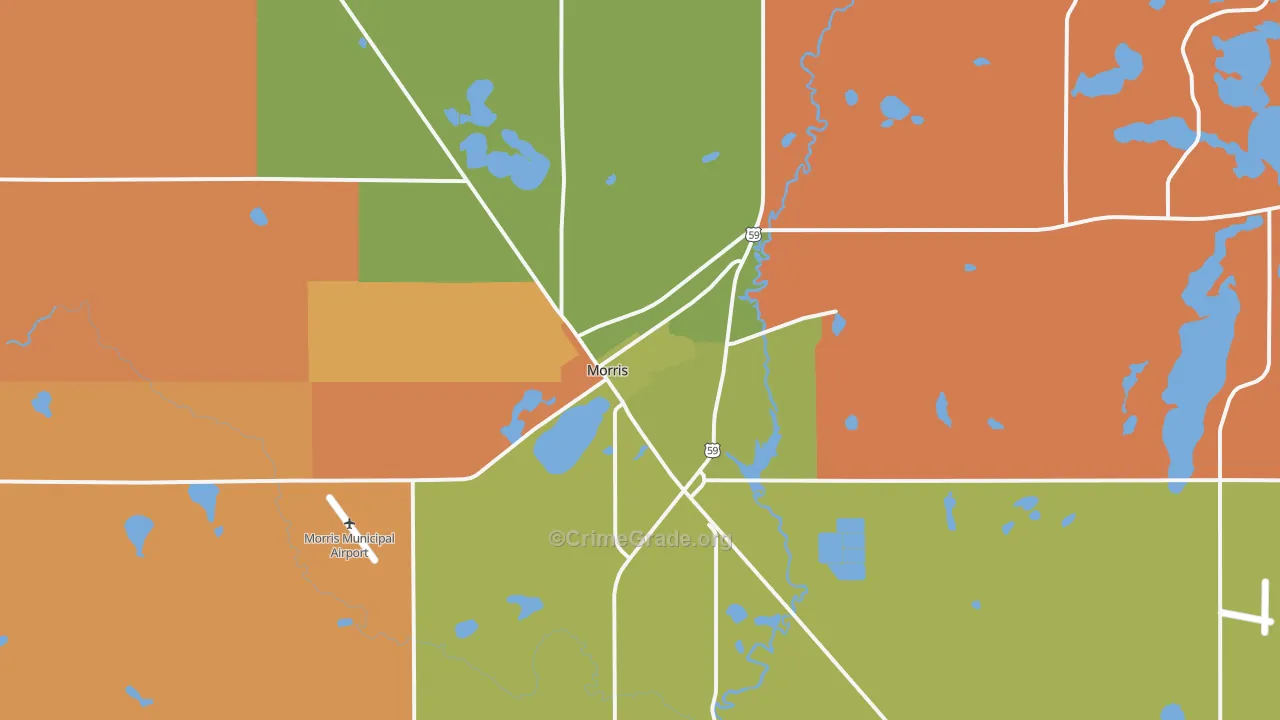 Morris, MN Map of Murder Rates