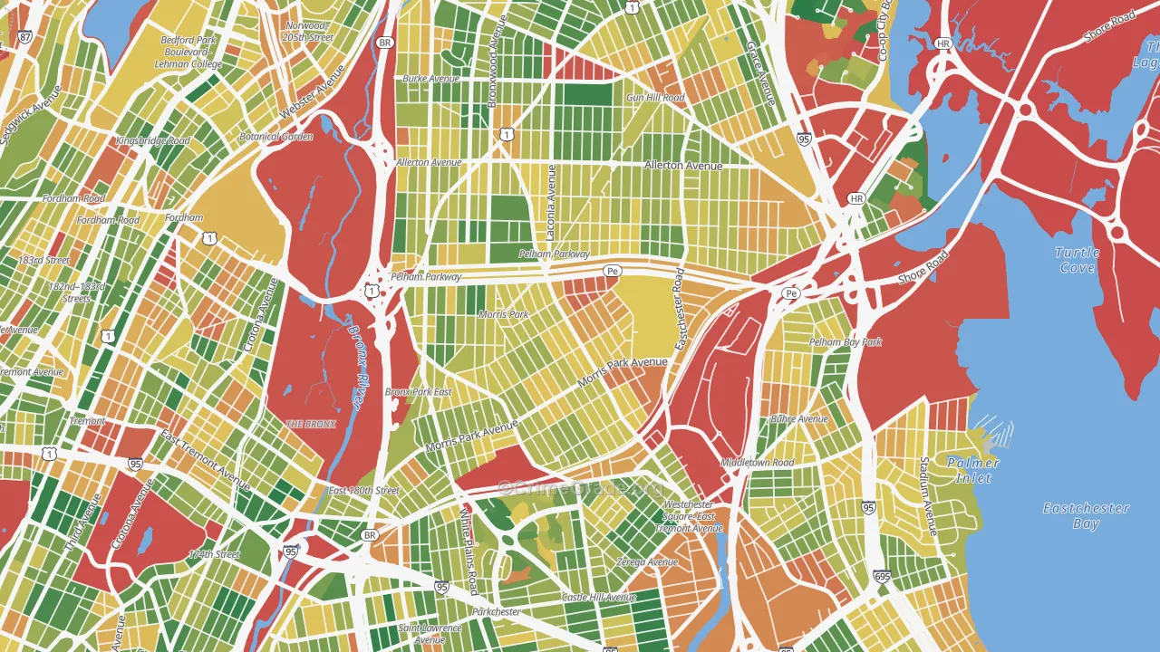 Morris Park, Bronx, NY Map of Murder Rates