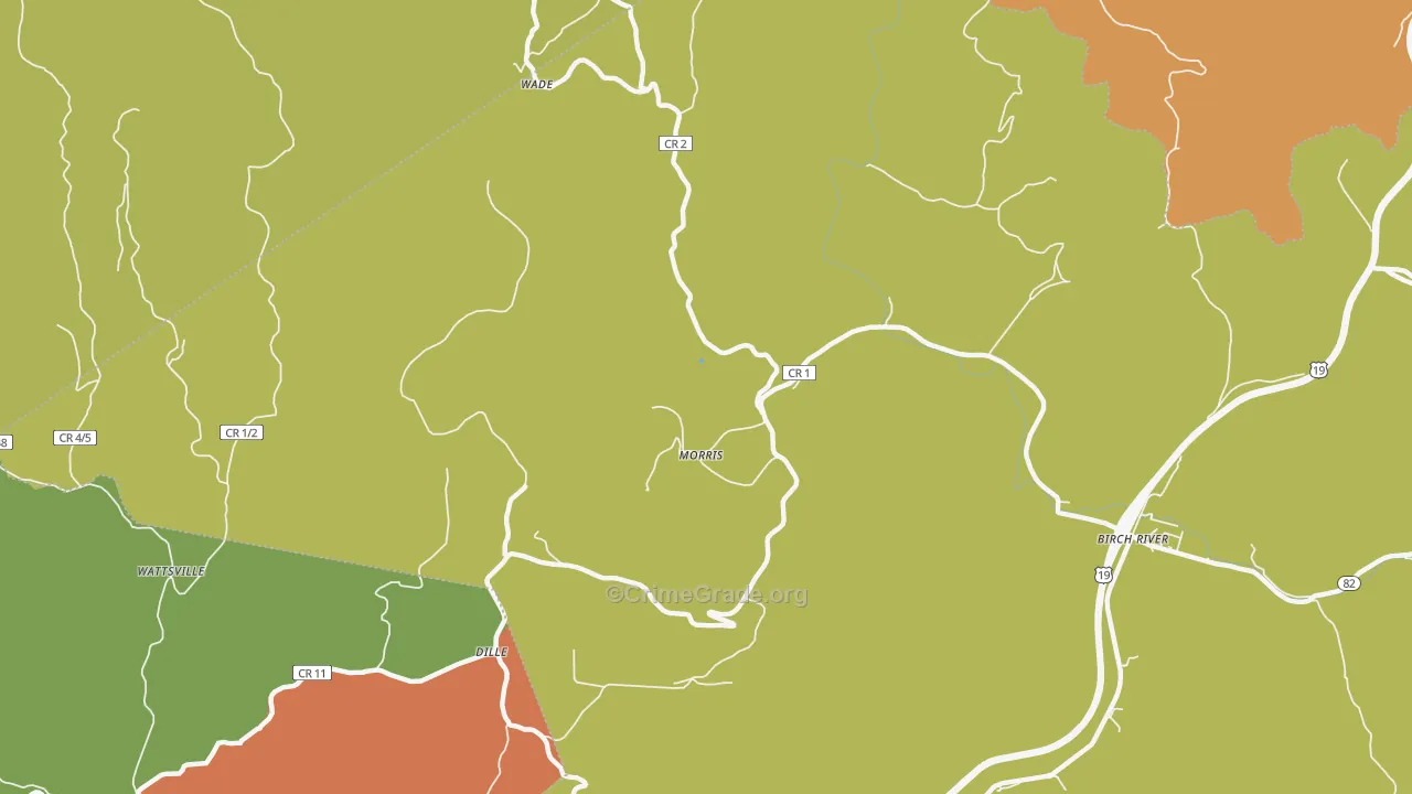 Morris, WV Map of Murder Rates