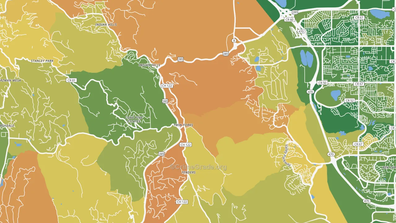 Morrison, CO Map of Murder Rates
