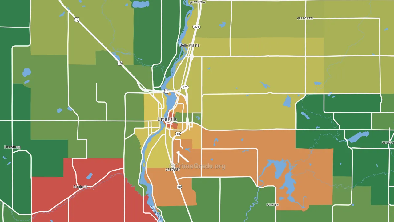 Morrison County, MN Map of Murder Rates
