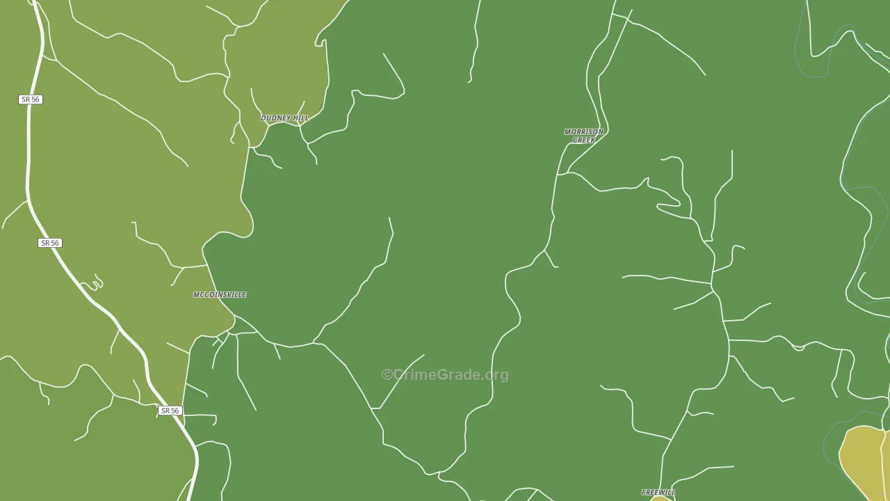 Morrison Creek, TN Map of Murder Rates