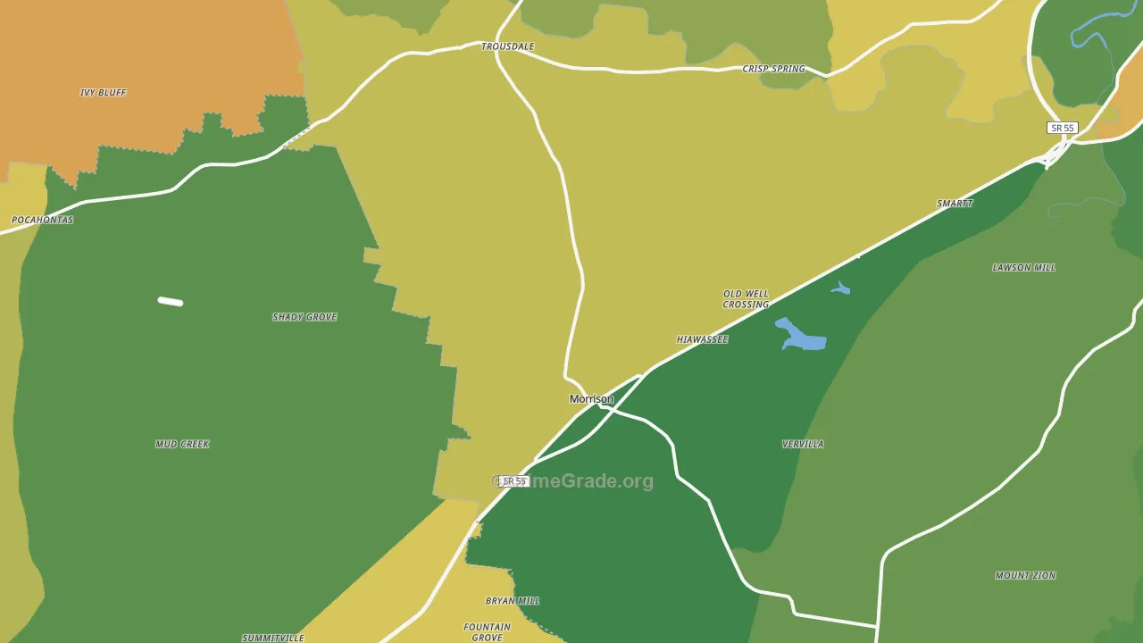 Morrison, TN Map of Murder Rates