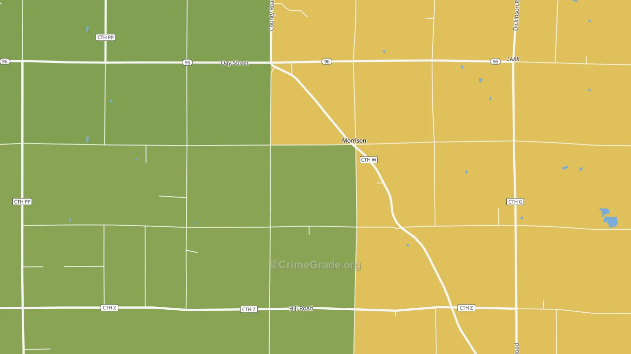 Morrison, WI Map of Murder Rates