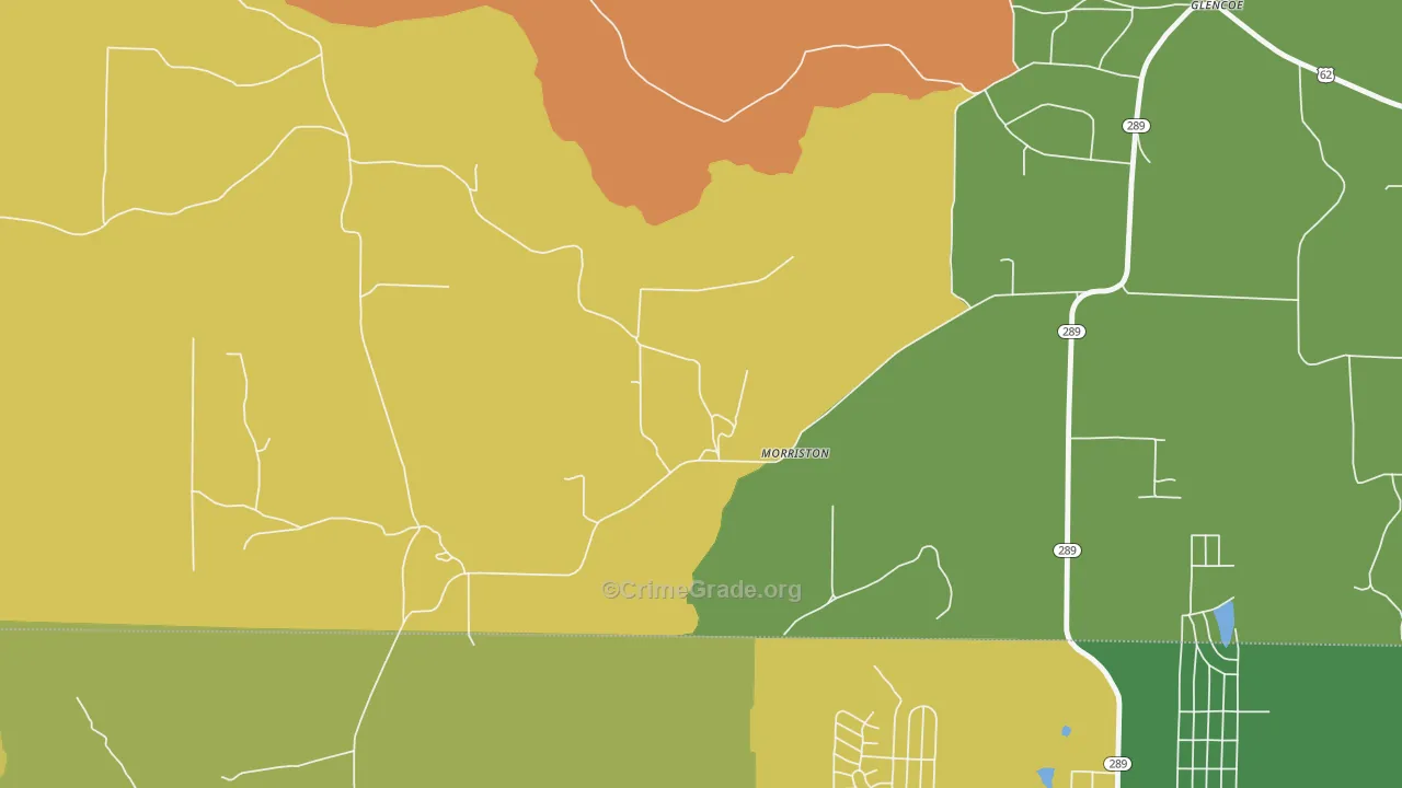 Morriston, AR Map of Murder Rates