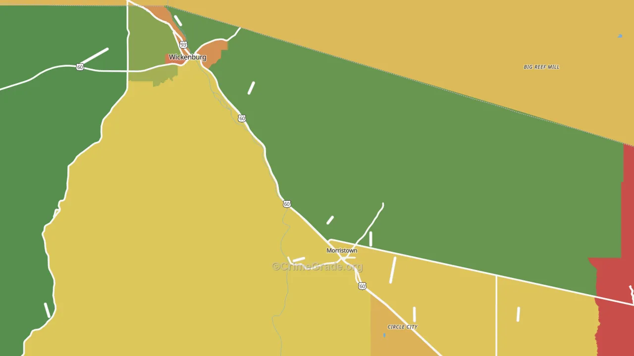 Morristown, AZ Map of Murder Rates